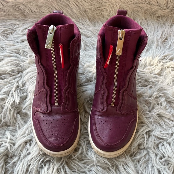 Sz 7 ❤️ Nike Air Jordan 1 Retro — High Zip — Bordeaux — excellent - Picture 10 of 12